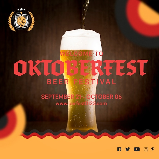 Vaso de cerveza para el festival oktoberfest