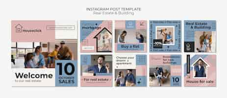 Gratis PSD vastgoed en instagramposts bouwen