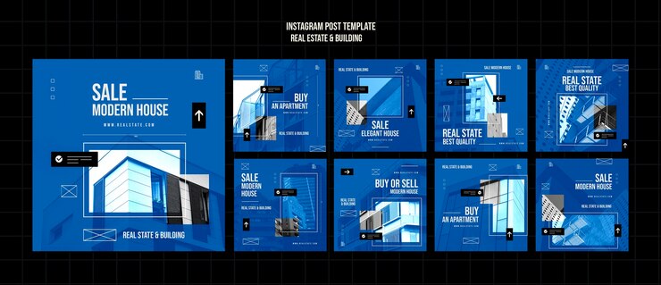 Gratis PSD vastgoedproject instagram-berichten