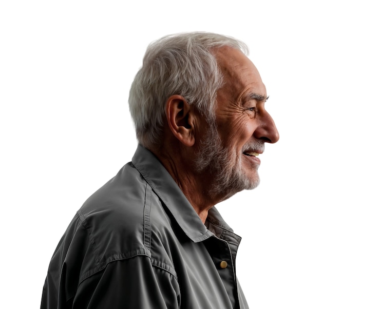 PSD gratuito vecchio sorridente che posa