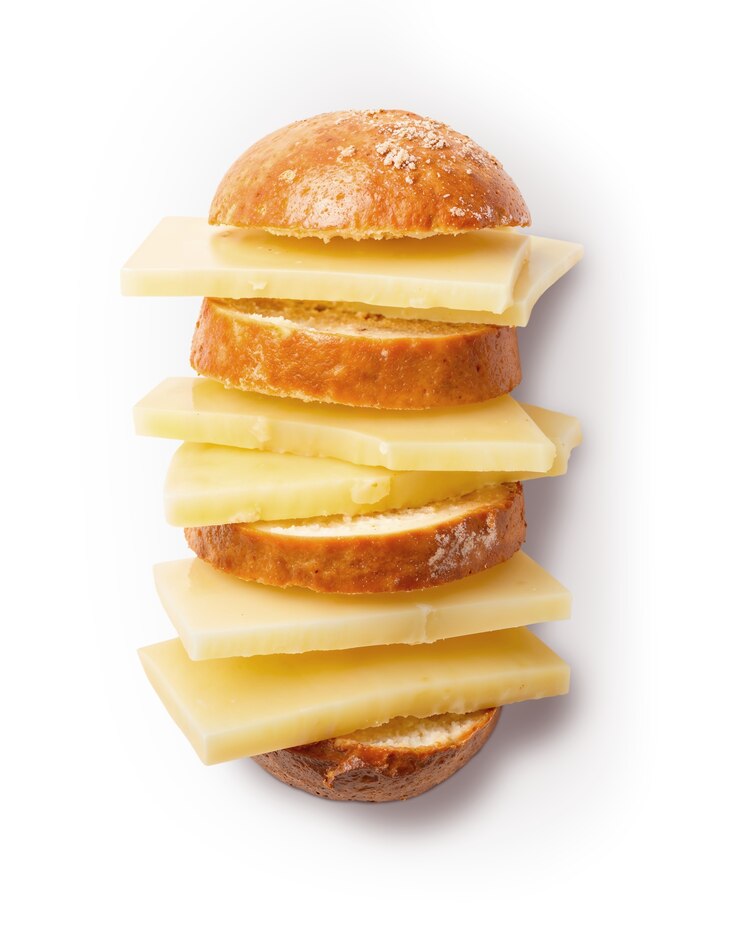 PSD gratuito vediamo da vicino l'appetitoso panino al formaggio.