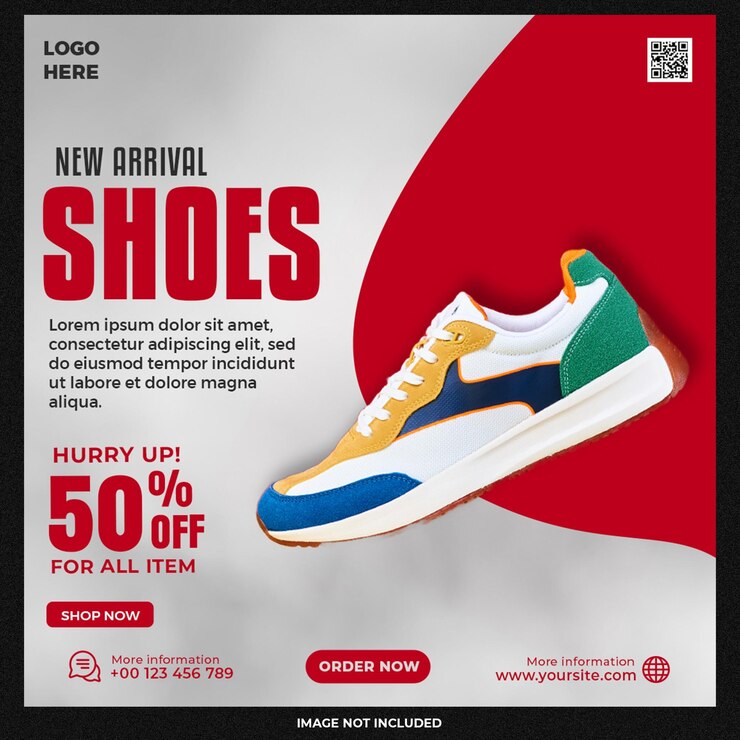 PSD gratuito vendita di scarpe per post sui social media o design di modelli di banner quadrati