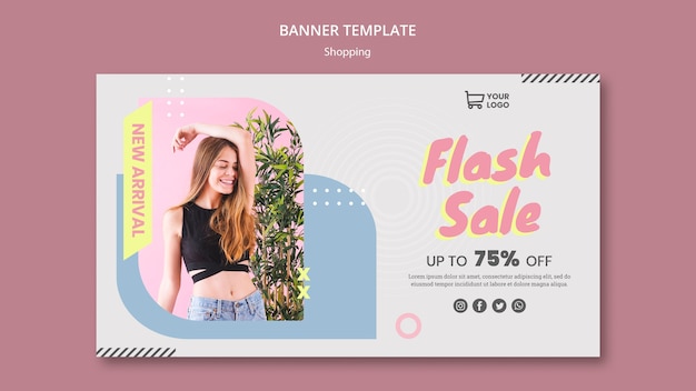 PSD gratuito venta de compras de plantilla de banner