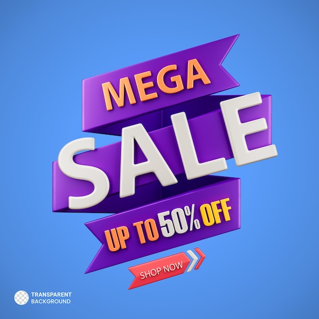 Venta descuento oferta icono aislado 3d render ilustración