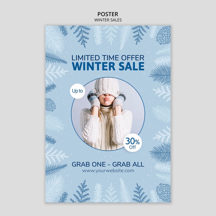 PSD gratuito ventas de invierno con tiempo limitado
