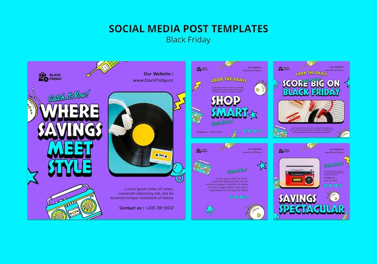 PSD gratuito las ventas del viernes negro en instagram