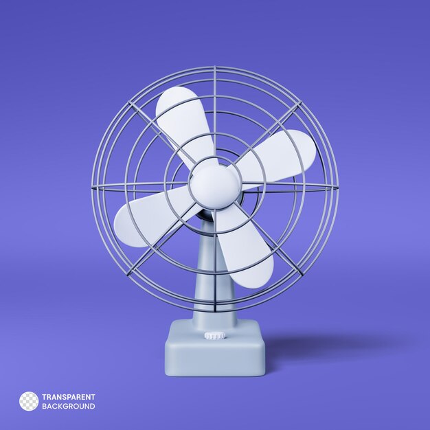 Ventilador de escritorio eléctrico icono aislado 3d render ilustración