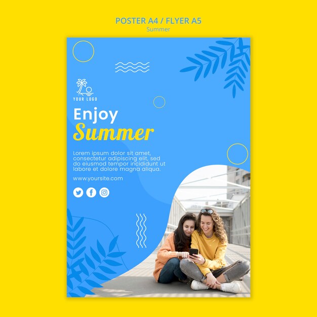 Verano con plantilla de volante amigo
