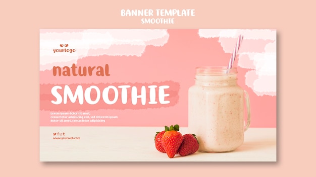 Verfrissende smoothie horizontale sjabloon voor spandoek