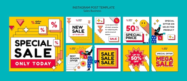 Gratis PSD verkoop instagram berichtenverzameling