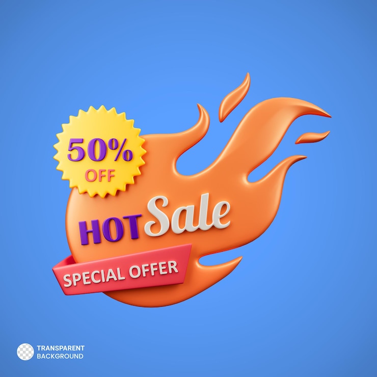 Gratis PSD verkoop korting aanbieding pictogram geïsoleerd 3d render illustratie