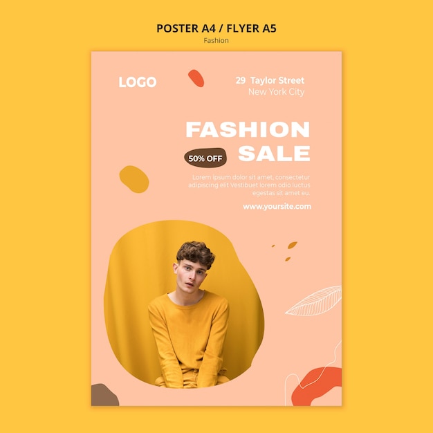 Gratis PSD verkoop mannenmode poster sjabloon