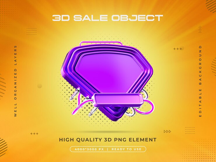 Gratis PSD verkoop object 3d render geïsoleerd