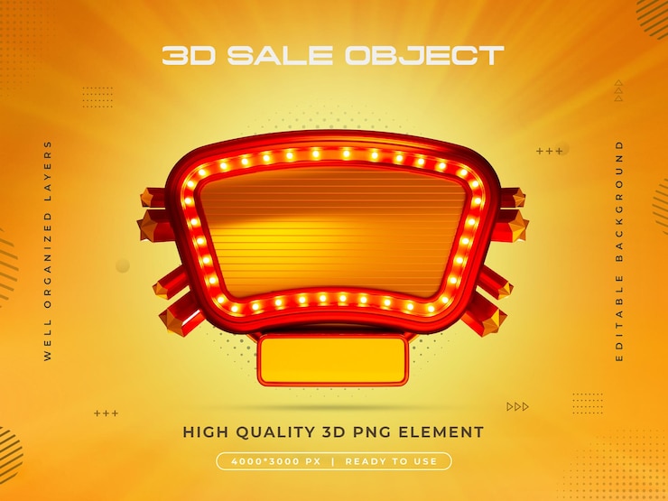 Gratis PSD verkoop object 3d render geïsoleerd