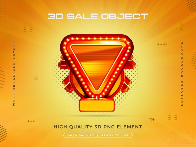 Gratis PSD verkoop object 3d render geïsoleerd