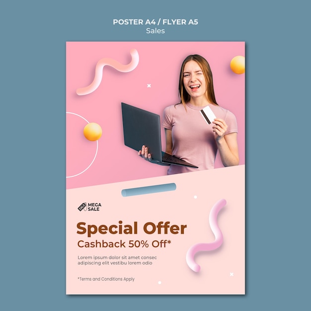 Gratis PSD verkoop poster en flyer ontwerpsjabloon