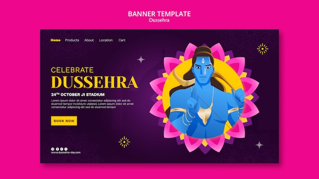 Gratis PSD verloop dussehra sjabloonontwerp