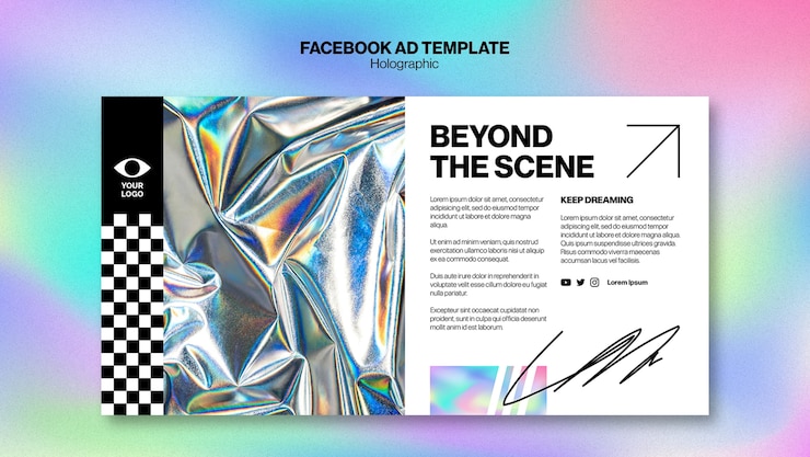 Gratis PSD verloop holografisch sjabloonontwerp