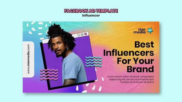 Gratis PSD verloop influencer baan facebook sjabloon