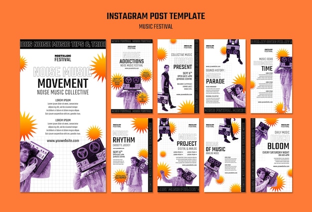 Gratis PSD verloop muziekfestival instagram verhalen