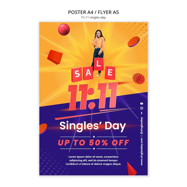 Gratis PSD verloop singles dag sjabloon