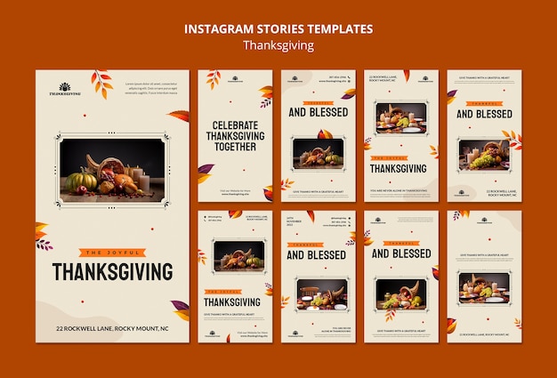 Gratis PSD verloop thanksgiving viering instagram verhalen