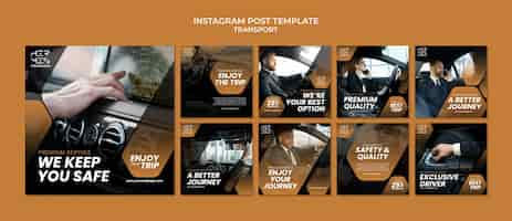 Gratis PSD verloop transport instagram posts