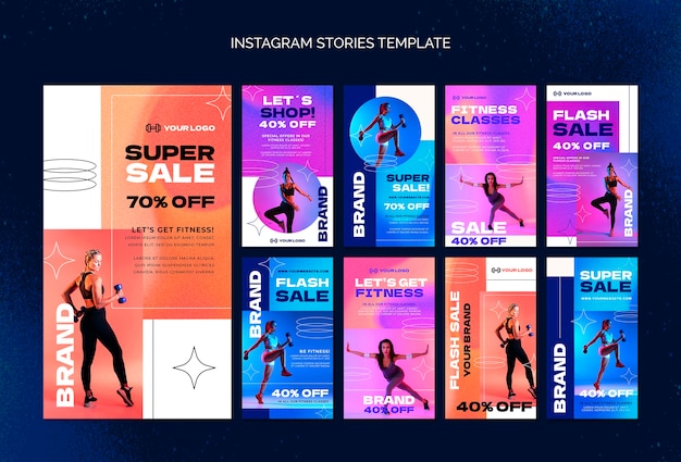 Gratis PSD verloop verkoop korting instagram verhalen sjabloon