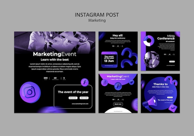 Gratis PSD verloopmarketing instagram-berichten