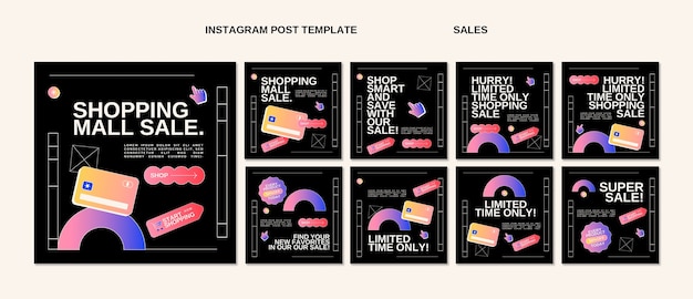 Gratis PSD verloopverkoop korting instagram-berichten