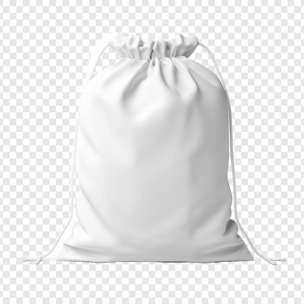 Gratis PSD verpakking van zakken met witte trekstring, geïsoleerd op een doorzichtige achtergrond