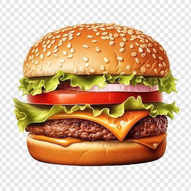 Gratis PSD vers rundvlees hamburger geïsoleerd op transparante achtergrond