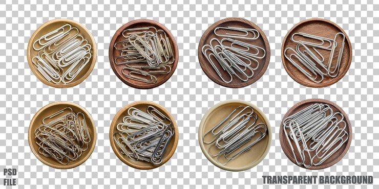 Gratis PSD verscheiden paperclips in verschillende schalen