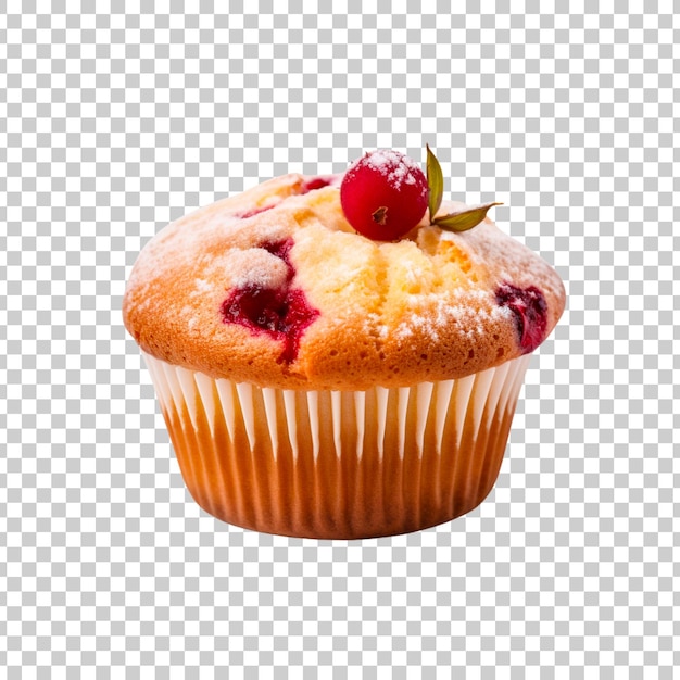 Verse smakelijke cupcake geïsoleerd op een doorzichtige achtergrond