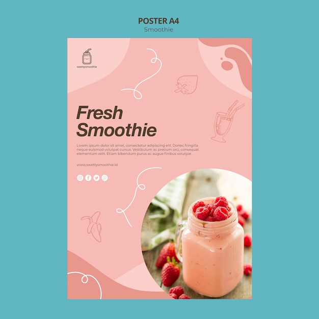 Gratis PSD verse smoothie poster sjabloon