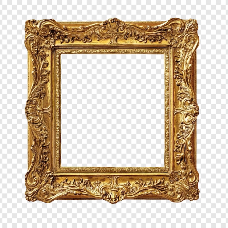Gratis PSD versierd gouden frame een klassieke elegantie