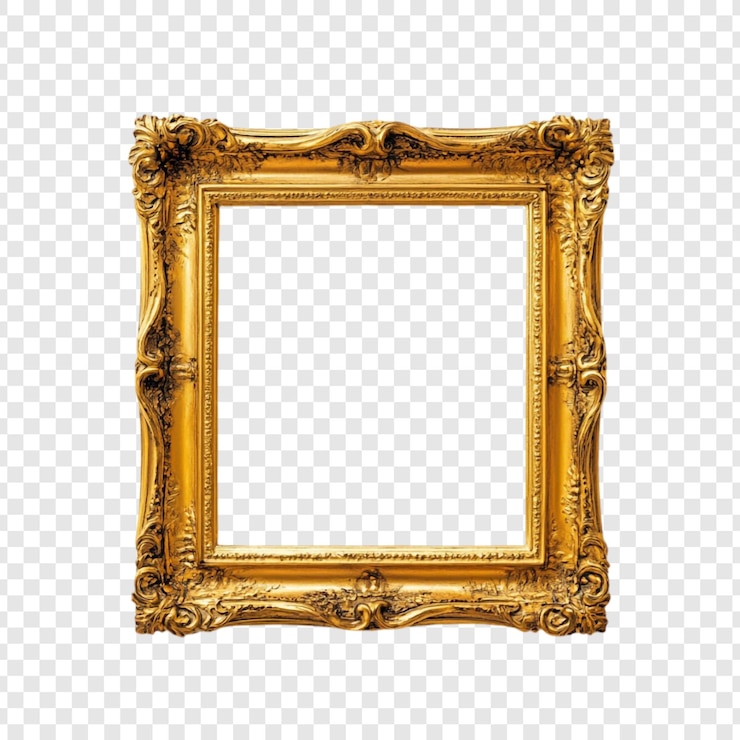 Gratis PSD versierd gouden frame een klassieke fotoram