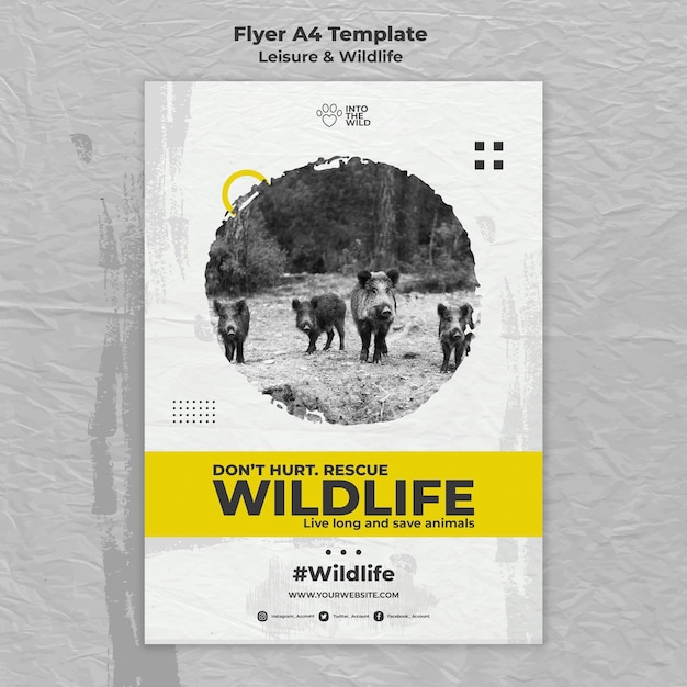 Verticale flyer voor bescherming van dieren in het wild en het milieu