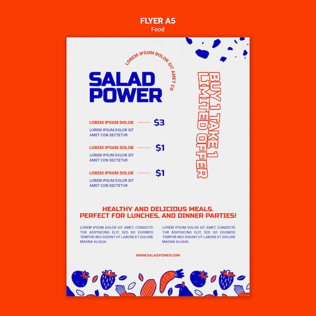 Gratis PSD verticale flyer voor saladekracht