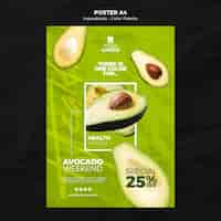 Gratis PSD verticale poster sjabloon met avocado