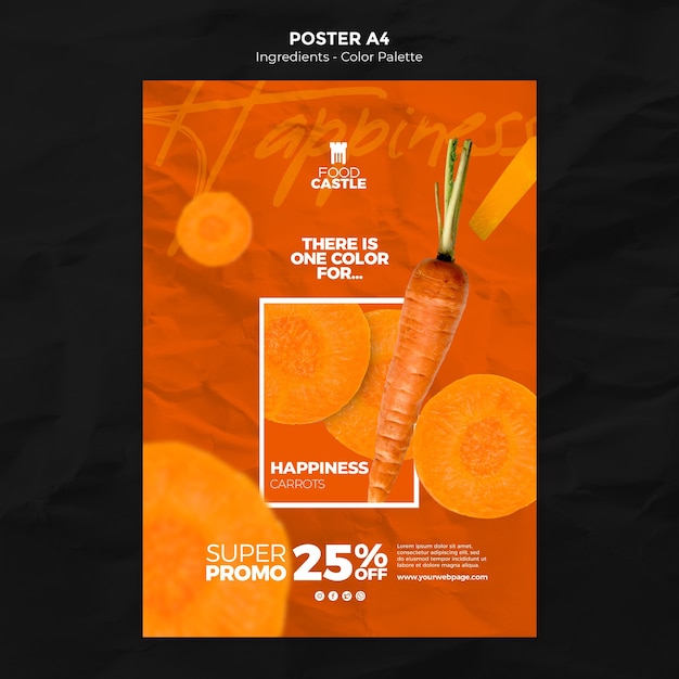 Gratis PSD verticale poster sjabloon met wortel