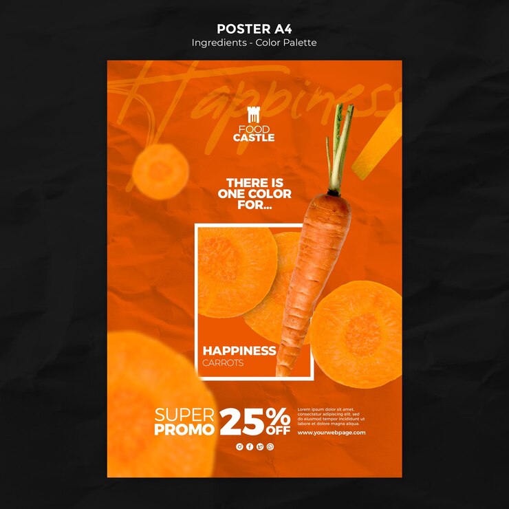Gratis PSD verticale poster sjabloon met wortel