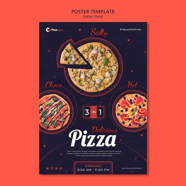 Verticale poster voor Italiaans eten restaurant