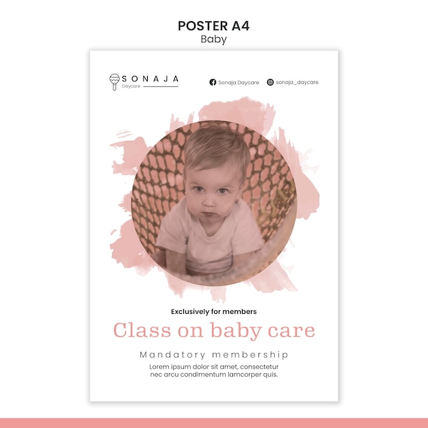 Gratis PSD verticale poster voor kinderopvang