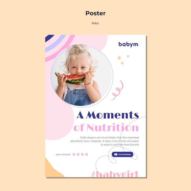 Verticale poster voor pasgeboren baby