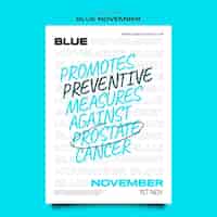 Gratis PSD verticale postersjabloon voor blauwe novemberviering