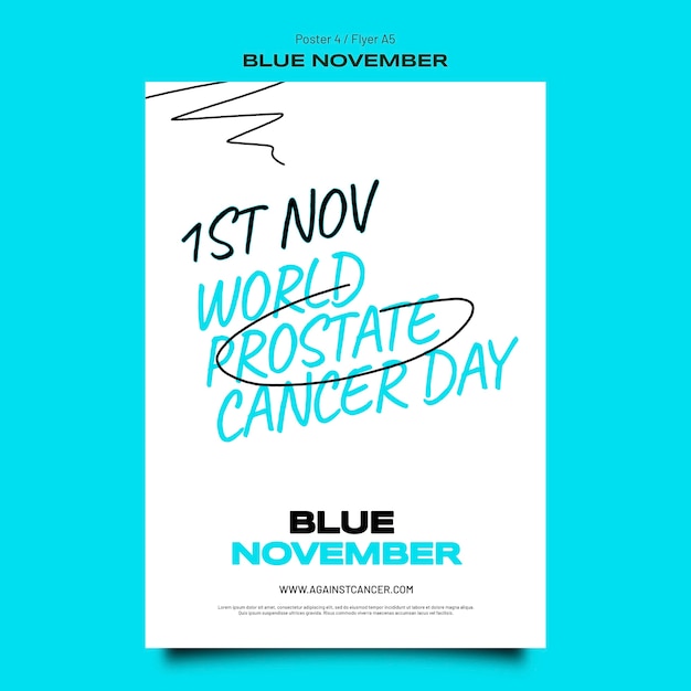 Verticale postersjabloon voor blauwe novemberviering