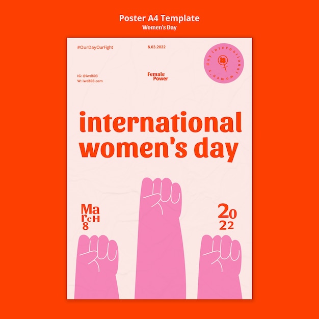 Verticale postersjabloon voor internationale vrouwendag