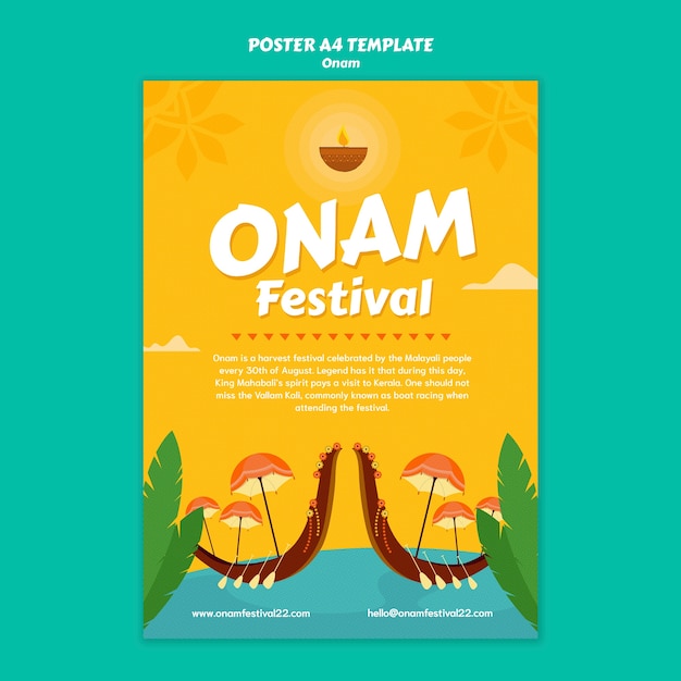 Verticale postersjabloon voor onam-viering