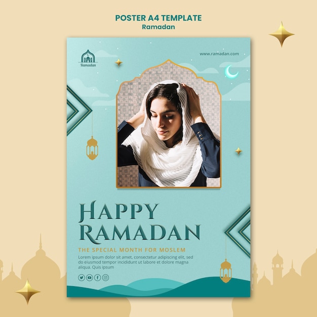 Verticale postersjabloon voor ramadanviering